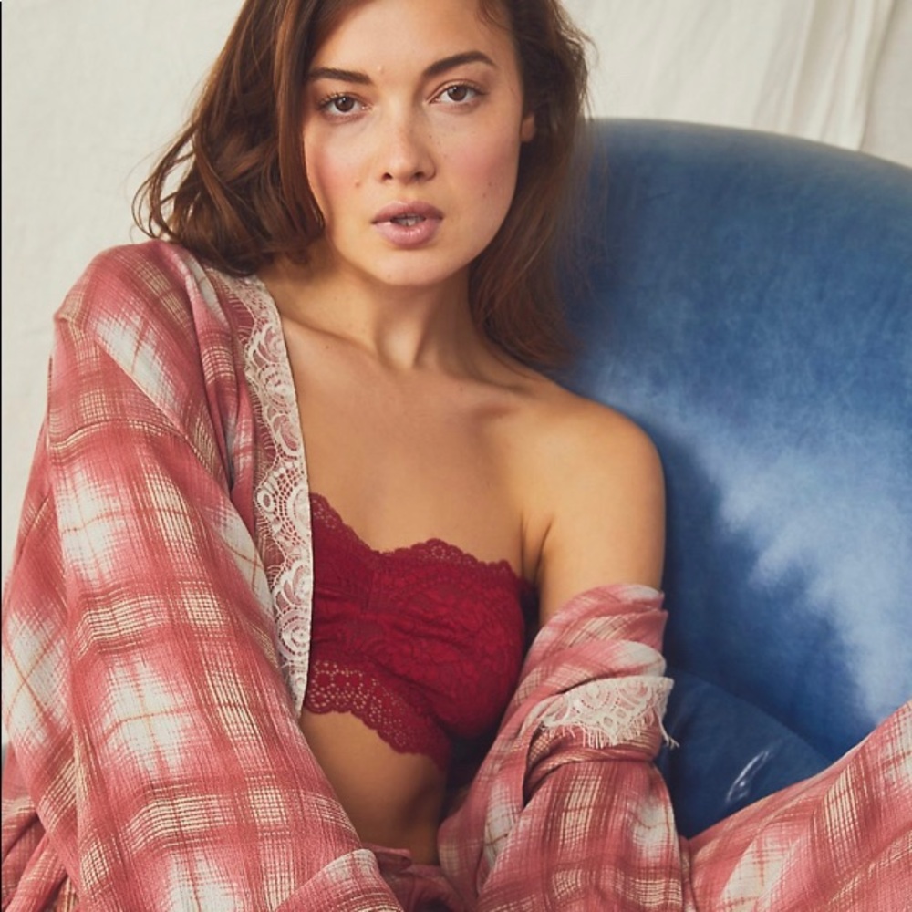 Free People Lacey Looks Bandeau in burgundy